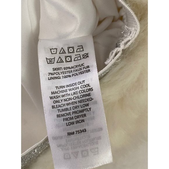 Toddler Girls Cream and Silver Faux Fur Skirt Size 3T Fuzzy Warm Stylish Elastic - Picture 12 of 16